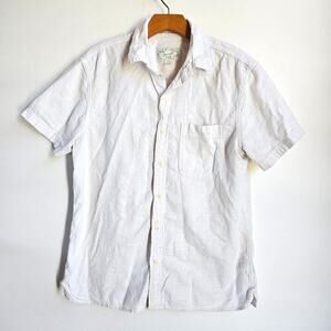 American Eagle White Button Front Short Sleeve Shirt Size M Men's Beachy Casual